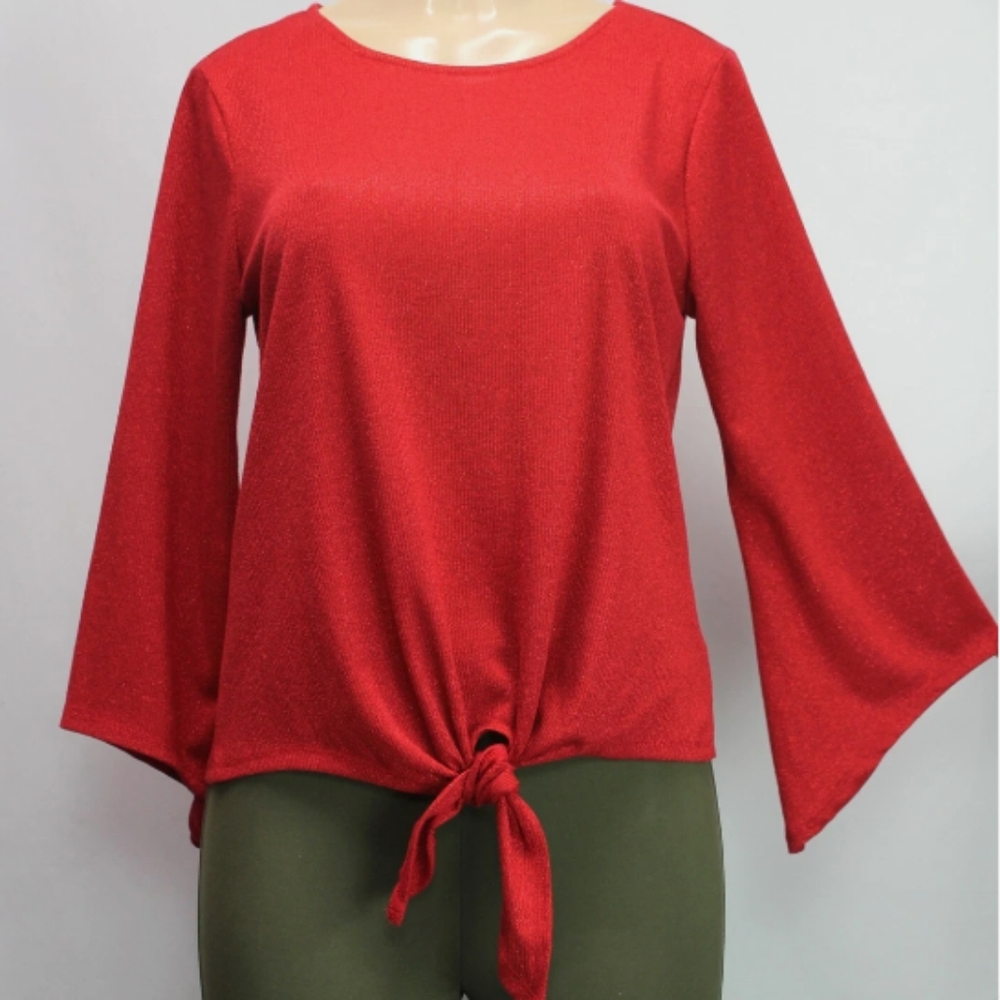 Kim Rogers Women's Red Long Sleeve Top